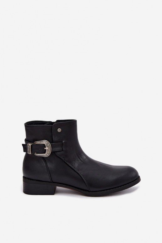 Botines aislados para mujer con hebilla decorativa Medicine RIN16-OBD421-99X, negro