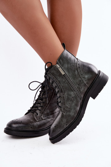Botines aislados para mujer con tacones anchos Medicine RIN16-OBD426-90X, gris