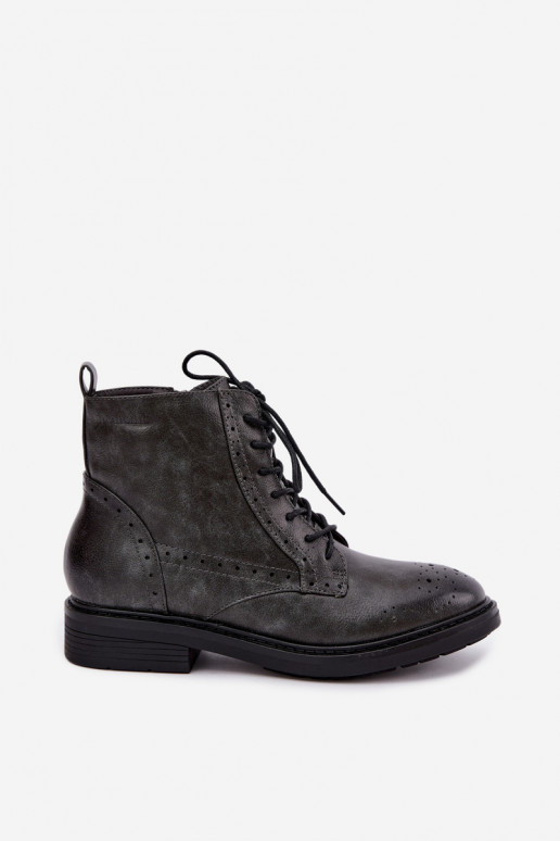 Botines aislados para mujer con tacones anchos Medicine RIN16-OBD426-90X, gris