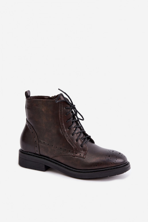 Botines aislados para mujer con tacones anchos Medicine RIN16-OBD426-88X, marrón oscuro