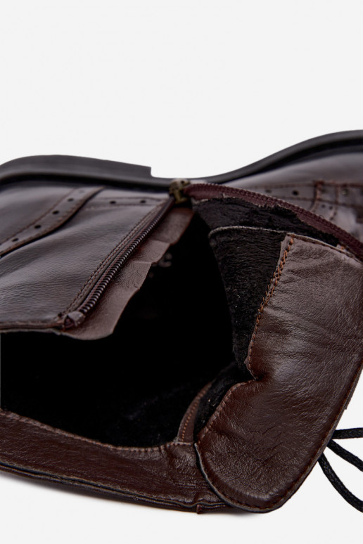 Botines aislados para mujer con tacones anchos Medicine RIN16-OBD426-88X, marrón oscuro