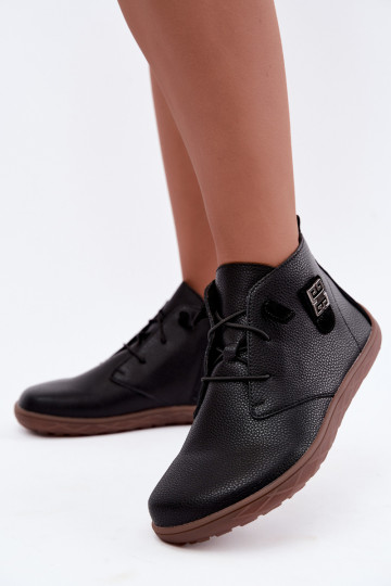 Zapatos de cuero para mujer Barefoot, negros Sireya 2