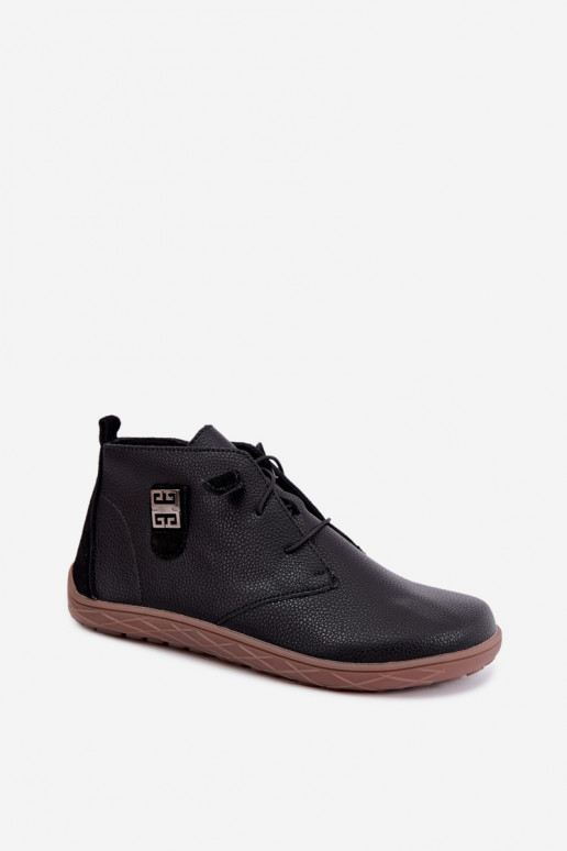 Zapatos de cuero para mujer Barefoot, negros Sireya