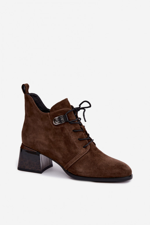 Botines aislados para mujer de ante sintético Klocke, marrón Pirelia