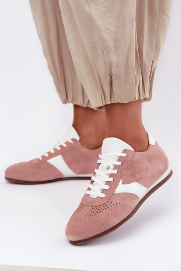 Zapatillas modelo zapatos.Activadoturalnego de gamuzau Zazoo N1412 color rosa 2