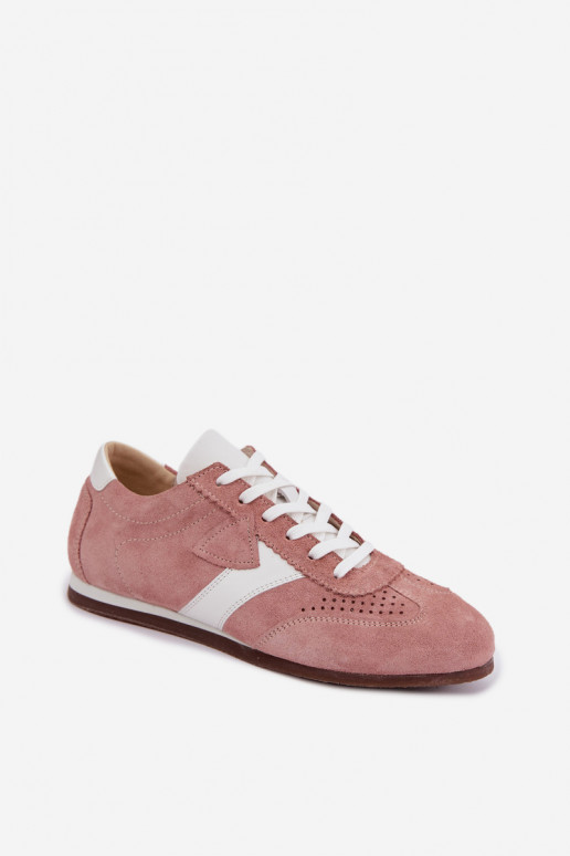 Zapatillas modelo zapatos.Activadoturalnego de gamuzau Zazoo N1412 color rosa