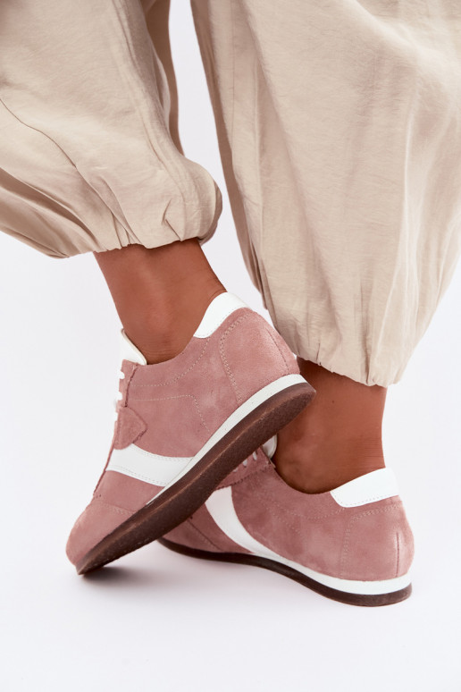 Zapatillas modelo zapatos.Activadoturalnego de gamuzau Zazoo N1412 color rosa