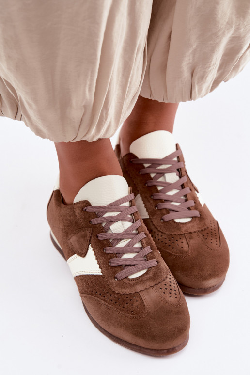 Zapatillas modelo zapatos.Activadoturalnego de gamuzau Zazoo N1412 color marrón