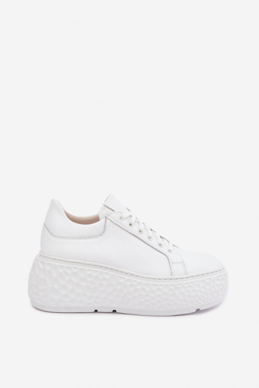 Piel Zapatillas modelo zapatos. con una plataforma Zazoo N1000S4 el color blanco