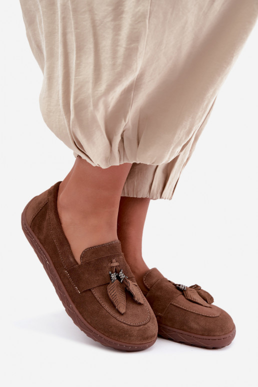 Mocasines de ante sintético Barefoot Zazoo 10220, marrón