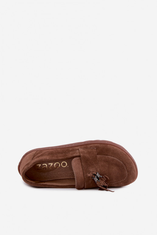 Mocasines de ante sintético Barefoot Zazoo 10220, marrón