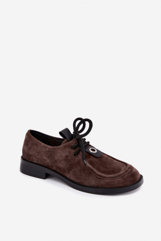 Zapatos de mujer barefoot de ante sintético D&A CR62-3460 color chocolate