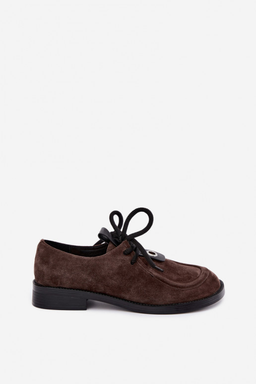 Zapatos de mujer barefoot de ante sintético D&A CR62-3460 color chocolate