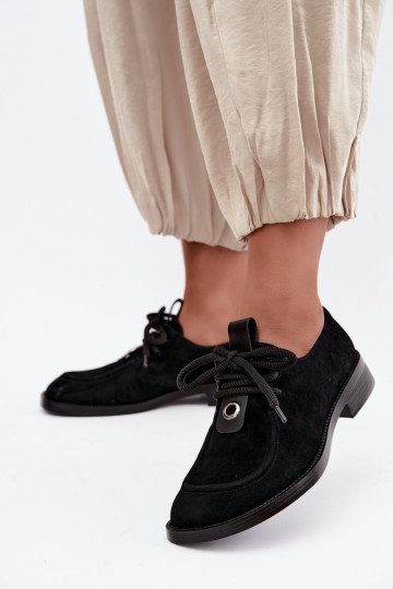 Zapatos de mujer barefoot de ante sintético D&A CR62-3460 color negro 2