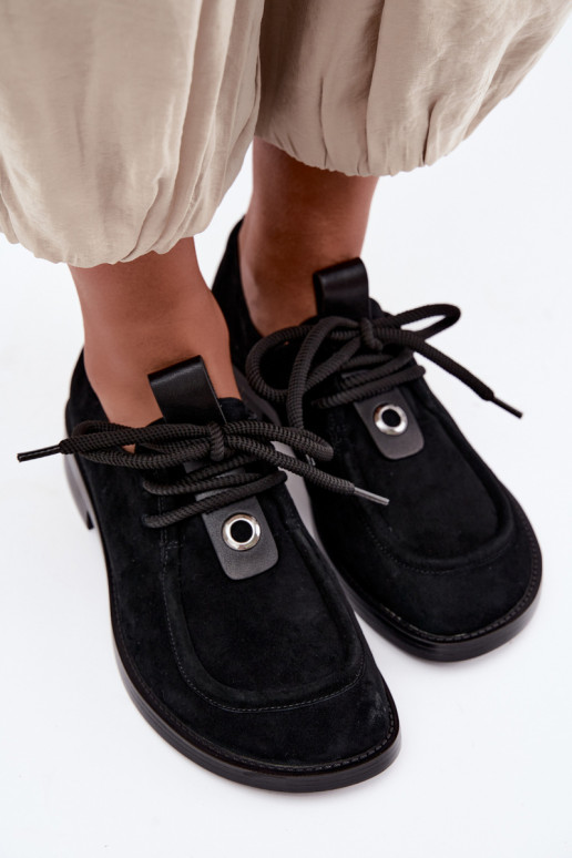 Zapatos de mujer barefoot de ante sintético D&A CR62-3460 color negro