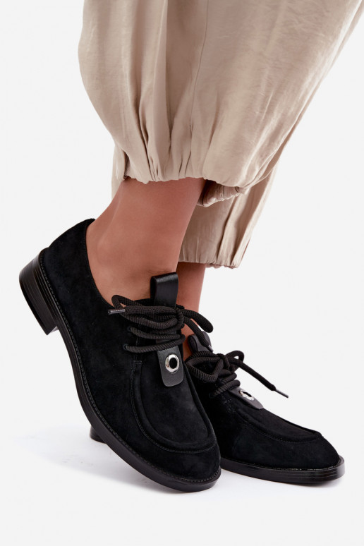 Zapatos de mujer barefoot de ante sintético D&A CR62-3460 color negro