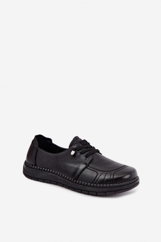 Zapatos de mujer de cuero natural Vinceza 107240 color negro