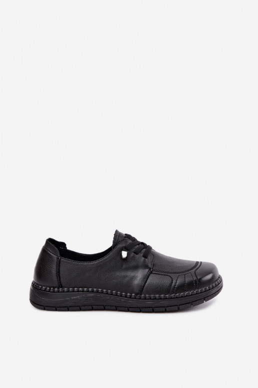 Zapatos de mujer de cuero natural Vinceza 107240 color negro