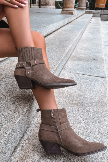 Botas de ante estilo vaquero, cálidas, marrones Fariah 2