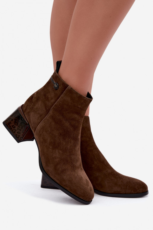 Botines Lurelia de ante sintético marrón