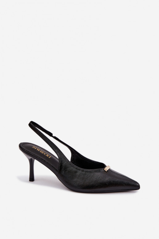 Zapatos de tacón altos negros Inessae con detalles decorativos