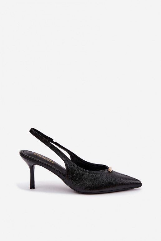 Zapatos de tacón altos negros Inessae con detalles decorativos