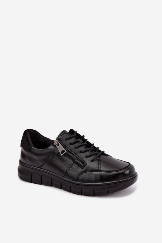 Zapatos de cuero sintético Vinceza 13130 en color negro