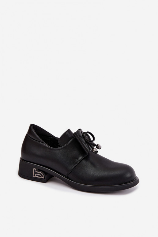 Zapatos de cuero sintético con lazos T.Sokolski AN J26-190 en color negro