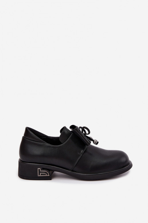 Zapatos de cuero sintético con lazos T.Sokolski AN J26-190 en color negro