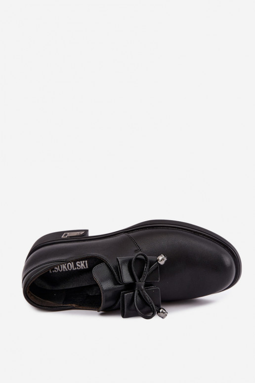 Zapatos de cuero sintético con lazos T.Sokolski AN J26-190 en color negro