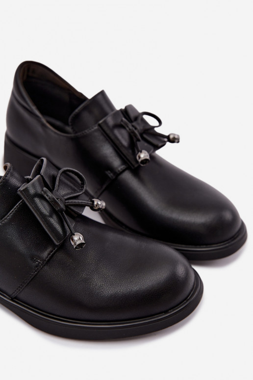 Zapatos de cuero sintético con lazos T.Sokolski AN J26-190 en color negro