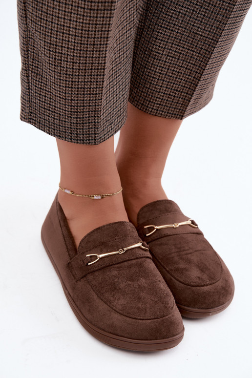 Mocasines dorados Barefoot Ze con detalles marrones Paresa