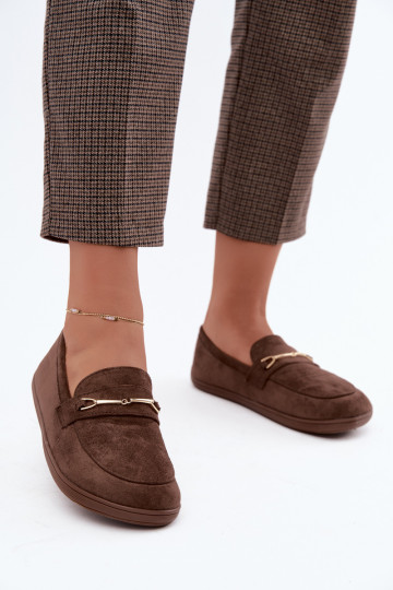 Mocasines dorados Barefoot Ze con detalles marrones Paresa 2