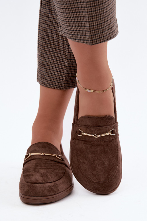 Mocasines dorados Barefoot Ze con detalles marrones Paresa