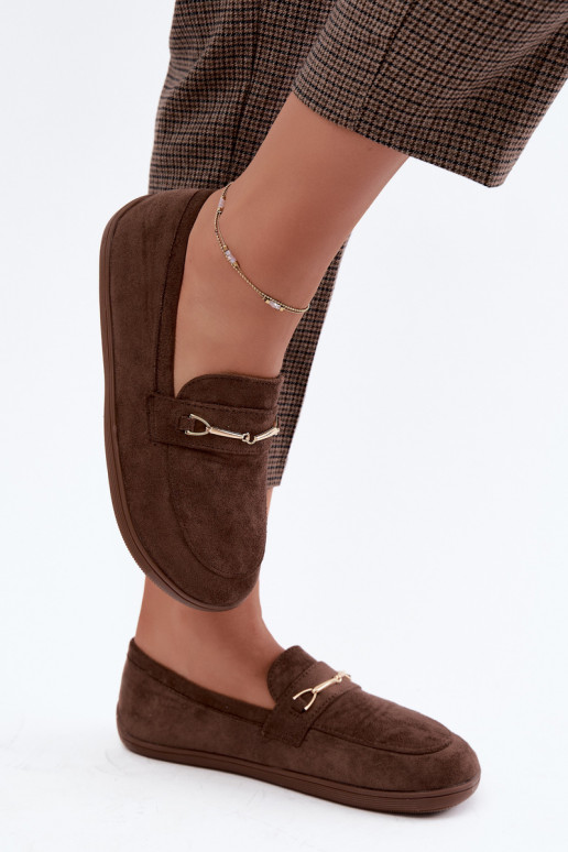 Mocasines dorados Barefoot Ze con detalles marrones Paresa