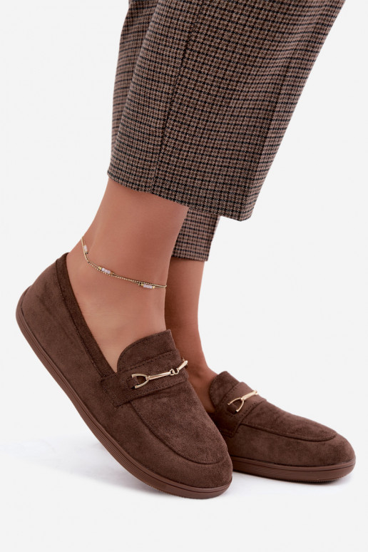 Mocasines dorados Barefoot Ze con detalles marrones Paresa