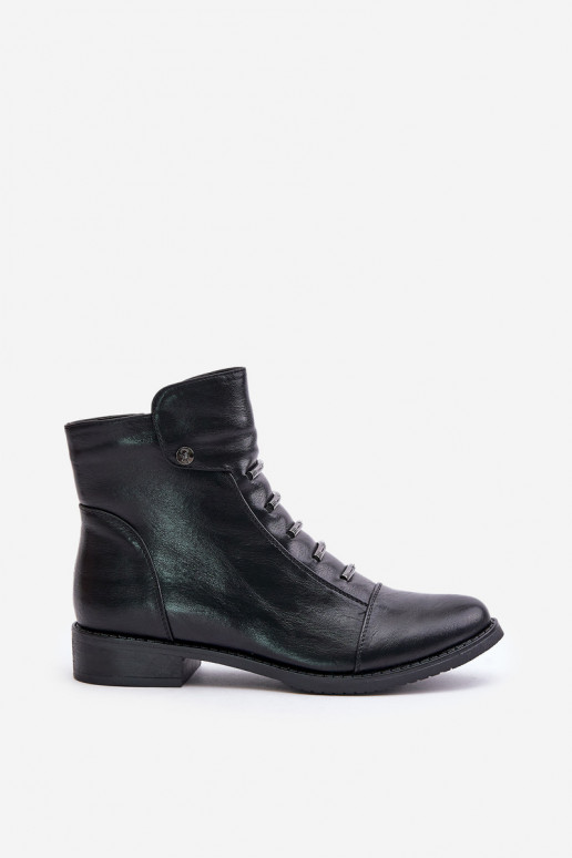 Botines cálidos para mujer con tacones anchos en negro Labise