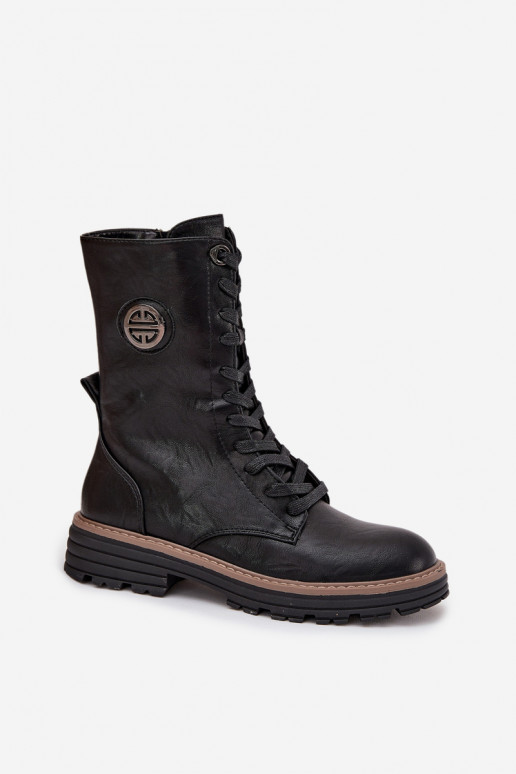 Botines cálidos para mujer con detalles decorativos en negro Dorialine