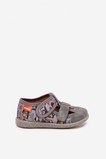 Zapatillas infantiles Milami con cierres adhesivos en gris 2