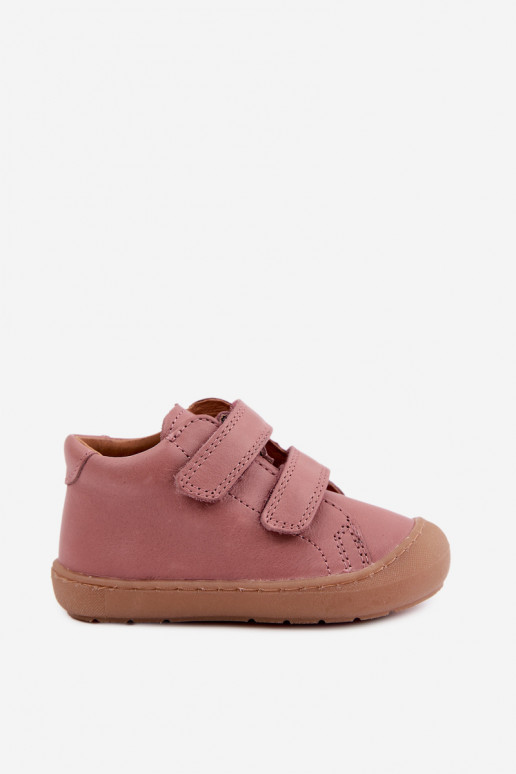 Zapatos de cuero para niños rosa oscuro Barefoot Froddo G2130328-6