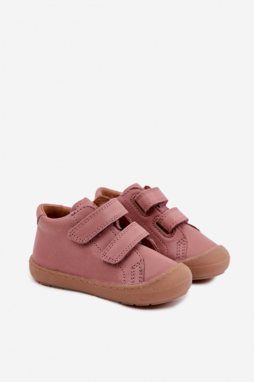 Zapatos de cuero para niños rosa oscuro Barefoot Froddo G2130328-6