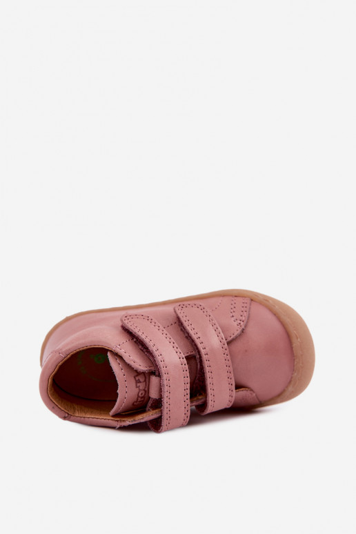 Zapatos de cuero para niños rosa oscuro Barefoot Froddo G2130328-6
