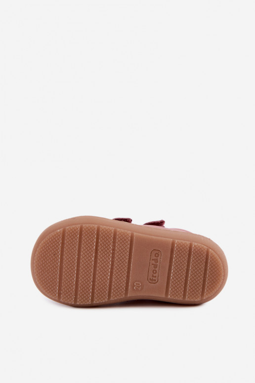 Zapatos de cuero para niños rosa oscuro Barefoot Froddo G2130328-6