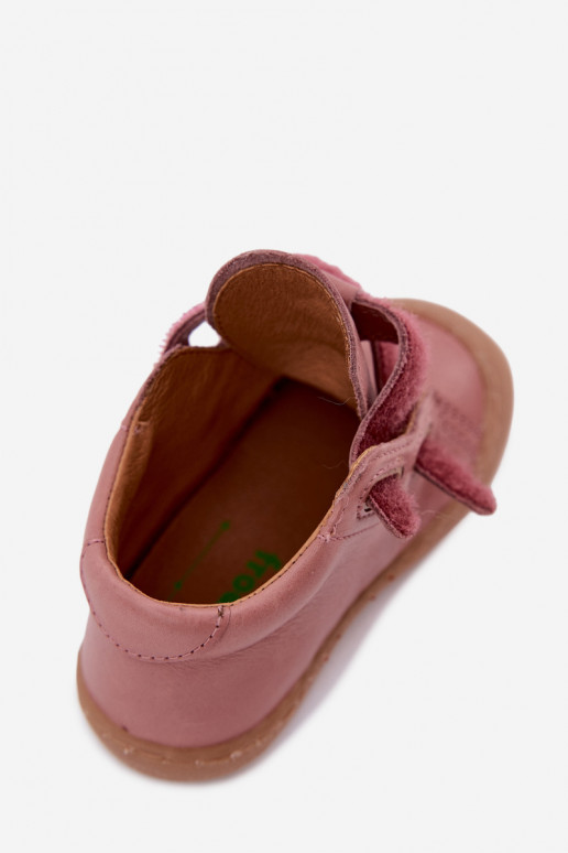 Zapatos de cuero para niños rosa oscuro Barefoot Froddo G2130328-6