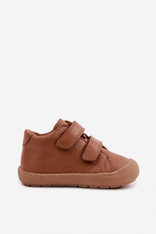 Zapatos de cuero para niños marrones Barefoot Froddo G2130328-2