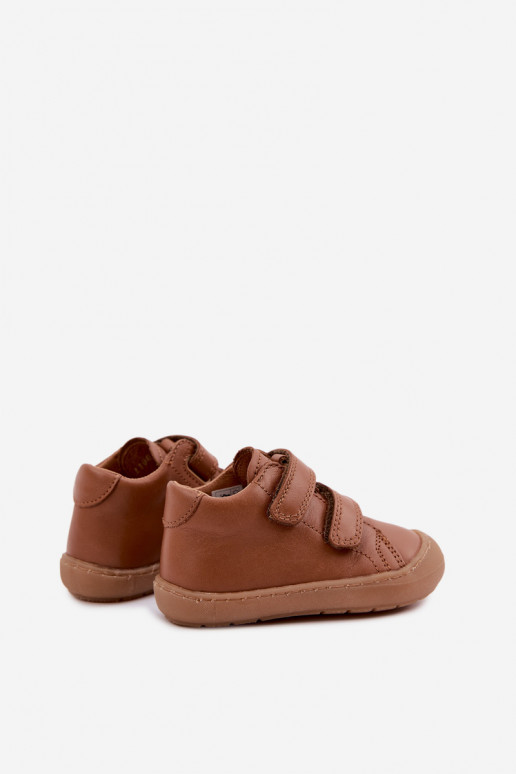 Zapatos de cuero para niños marrones Barefoot Froddo G2130328-2