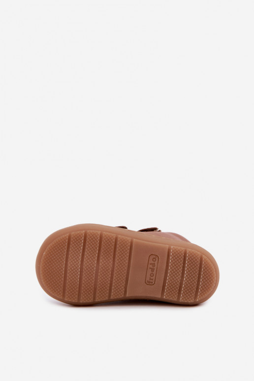 Zapatos de cuero para niños marrones Barefoot Froddo G2130328-2