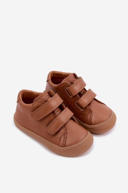 Zapatos de cuero para niños marrones Barefoot Froddo G2130328-2