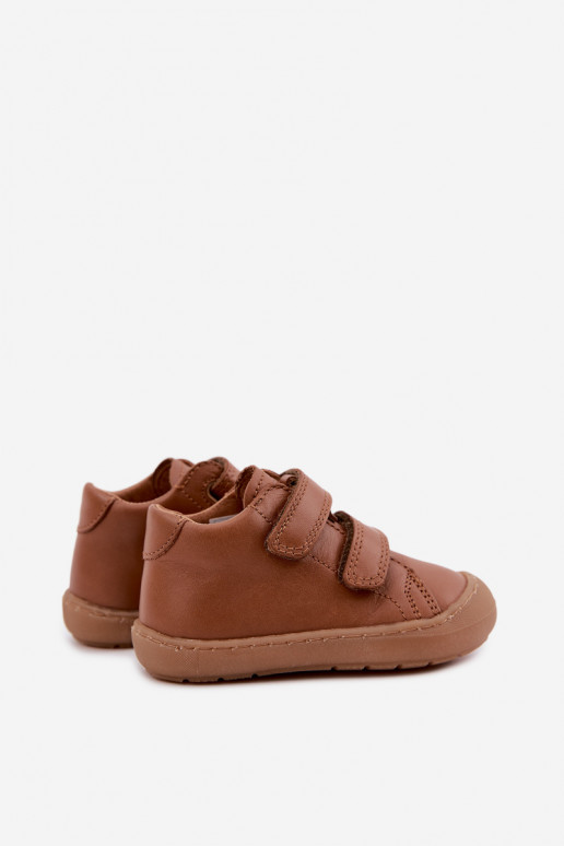 Zapatos de cuero para niños marrones Barefoot Froddo G2130328-2