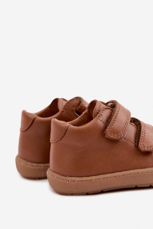 Zapatos de cuero para niños marrones Barefoot Froddo G2130328-2